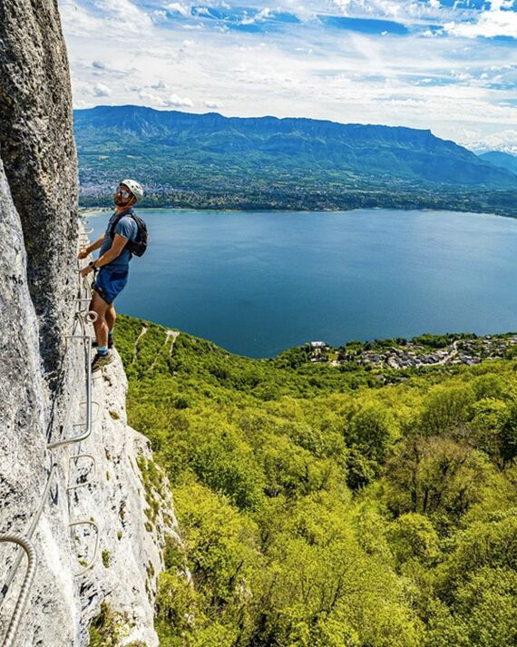 Via Ferrata Roc du Cornillon Vue sur le lac du Bourget